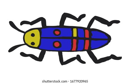 Danger Insect vector set. Web sign kit of bugs. Beetle pictogram collection. Simple danger insect cartoon colorful icon symbol isolated on white.