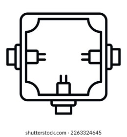 Danger junction box icon outline vector. Electric switch. Control laptop