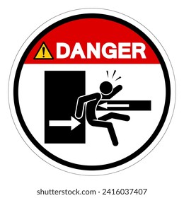 Danger Keep Clear Of Swinging Upper To Prevent Serious Bodily Injury Symbol Sign, Vector Illustration, Isolate On White Background Label .EPS10