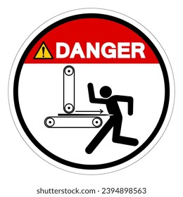 Signo de símbolo de peligro de retroceso de peligro, ilustración de vector, aislamiento de la etiqueta de fondo blanco .EPS10
