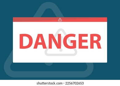 Danger label sign on white