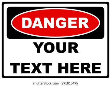 Danger label sign on white, vector illustration