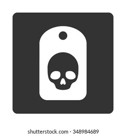 Danger Label vector icon. Style is flat rounded square button, white and gray colors, white background.