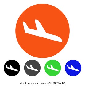 Danger Landing Aircraft flat vector pictogram. Colored danger landing aircraft gray, black, blue, green pictogram versions. Flat icon style for web design.