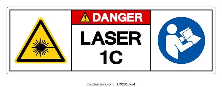 Danger Laser 1C Symbol Sign ,Vector Illustration, Isolate On White Background Label. EPS10