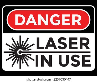 Gefahr, in Gebrauch befindlicher Laser, Vektorgrafik 