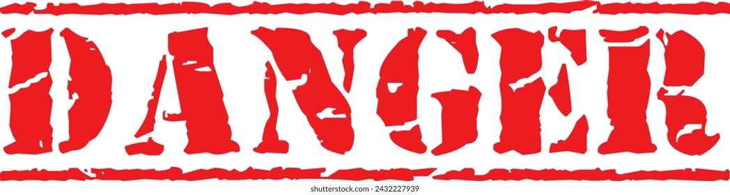 vector de sello de letra de peligro. Advertencia, prohibición
