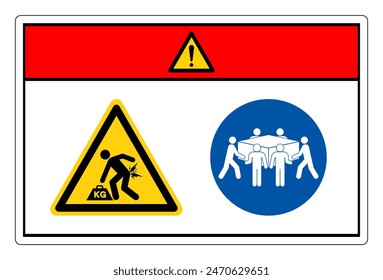 Danger Lift Hazard Use Six Person Lift Symbol Sign,Vector Illustration, Isolated On White Background Label. EPS10