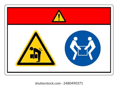 Danger Lift Hazard Use Two Person Lift Symbol Sign, Vector Illustration, Isolate On White Background Label. EPS10
