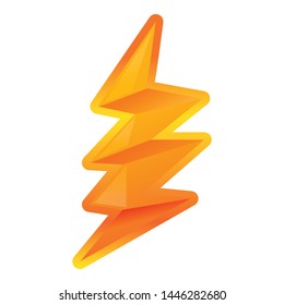 Danger lightning bolt icon. Cartoon of danger lightning bolt vector icon for web design isolated on white background