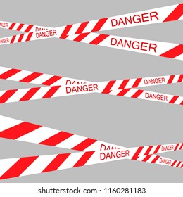 Danger Line Set in perspective on a grey background Vector illustration