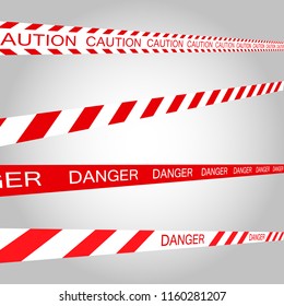 Danger Line Set. Vector illustration 3D