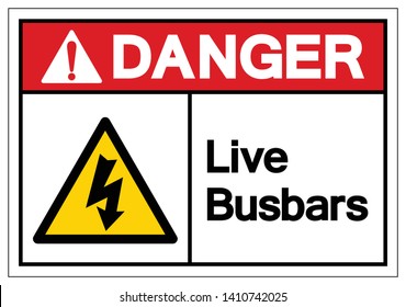 Danger Live Busbars Symbol Sign, Vector Illustration, Isolate On White Background Label. EPS10