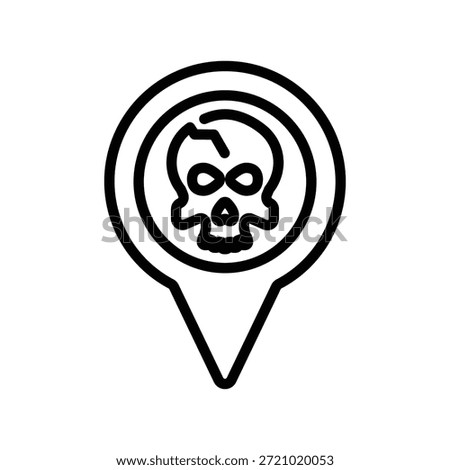 Danger location icon, Line Vector graphics