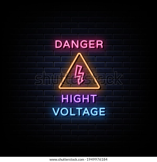 Danger Logo High Voltage Neon Sign Stock Vector (Royalty Free) 1949976184 Shutterstock