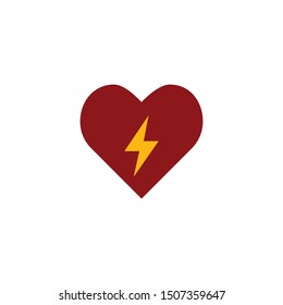 danger love heart icon. Stock vector illustration isolated on white background.
