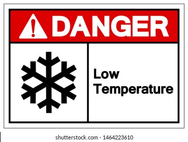 Danger Low Temperature Symbol Sign, Vector Illustration, Isolated On White Background Label .EPS10