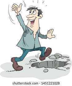 Danger, Man moving to hole 