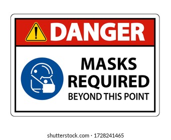 Danger Masks Required Beyond This Point Sign