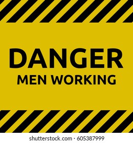 Danger men working sign