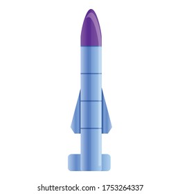 Danger Raketensymbol. Cartoon-Vektorsymbol für Gefahrenflugkörper für Webdesign einzeln auf weißem Hintergrund
