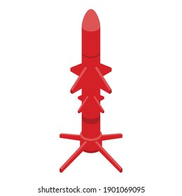 Icono de misil de peligro. Isométrico icono del vector de misiles de peligro para el diseño web aislado en fondo blanco