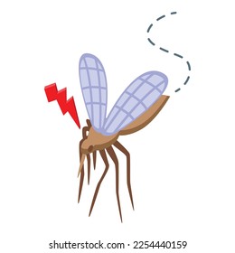 Vector isométrico del icono del mosquito peligroso. Persona eléctrica. Protección contra la hormiga