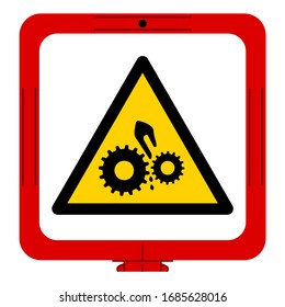 Danger Moving Machinery Symbol Signage,Vector Illustration, Isolate On White Background Label. EPS10