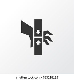 Danger moving part icon symbol. Premium quality isolated injury element in trendy style.