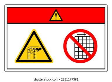 Danger Moving Parts Can Crush and Cut Do Not Remove Guard Symbol Sign, Vector Illustration, Isolate On White Background Label .EPS10