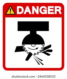 Danger Moving Saw Blade On Swing Machine Can Cut Symbol Sign, Vector Illustration, Isolate On White Background Label .EPS10