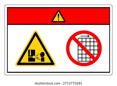 Danger Moving Slide and Die On Power Pesses Hazard Symbol Sign ,Vector Illustration, Isolate On White Background Label. EPS10