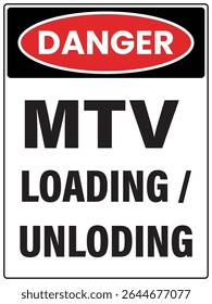 Peligro MTV Carga Descarga Señal - Material Transporte Vehículos Operaciones