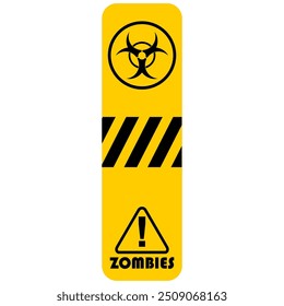 Danger, Mutant zombie, contaminated area, sign vector