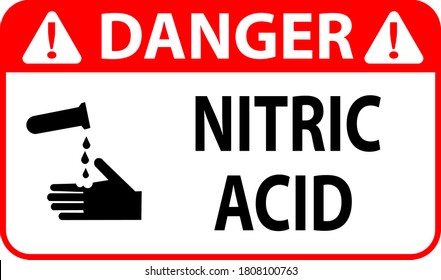 Danger Nitric Acid Sign vector illustration for print On White Background Eps 10.