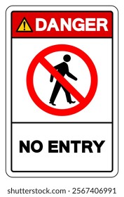 Danger No Entry Symbol Sign, Vector Illustration, Isolate On White Background Label.EPS10