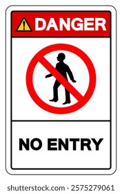 Danger No Entry Symbol Sign, Vector Illustration, Isolate On White Background Label.EPS10
