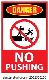 Danger no pushing sign vector design 
