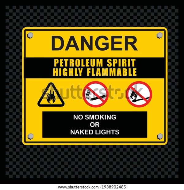 Danger No Smoking Naked Lights Label Stock Vector Royalty Free Shutterstock