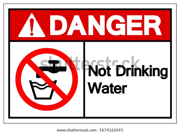 Danger Not Drinking Water Symbol Sign Stock Vector (Royalty Free ...