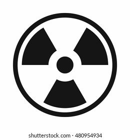 Danger nuclear in simple style isolated on white background vector illustration