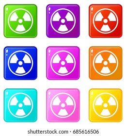 Danger nuclear in simple style isolated on white background vector illustration
