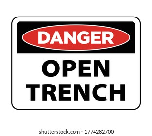 Danger Open Hole Sign. Open Trench Sign And Symbol Eps10