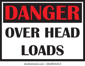 Danger over head loads sign eps vector