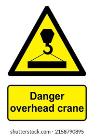 danger overhead crane warning signs vector ESP10.