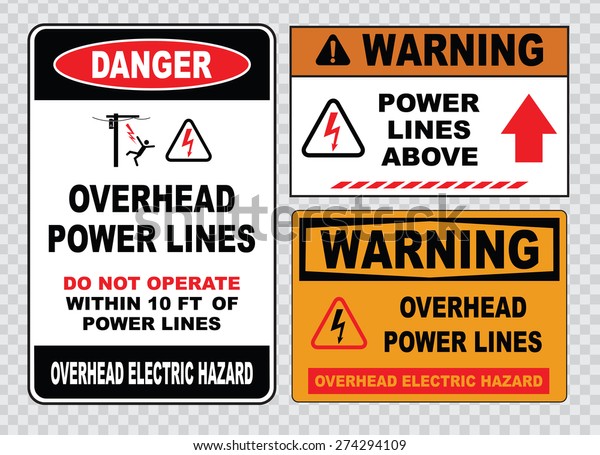 A4 200mm x 300mm Self Adhesiv... DANGER Overhead Electrical Power Lines Sign 
