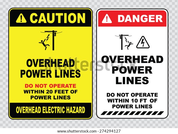 Overhead Power Lines Sign E2282 By F5e