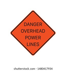 Danger Overhead Power Lines Sign Isolated On White Background. Caution Symbol Modern, Simple, Vector, Icon For Website Design, Mobile App, Ui. Vector Illustration