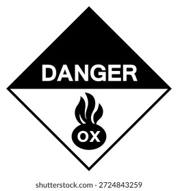 Danger Oxidizing Materials Sign ,Vector Illustration, Isolate On White Background Label. EPS10