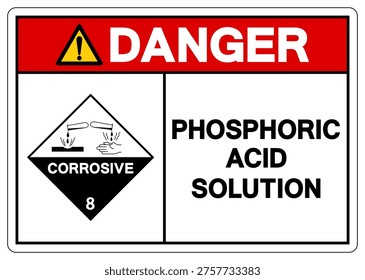 Danger Phosphoric Acid Solution Symbol Sign, Vector Illustration, Isolate On White Background, Label. EPS10